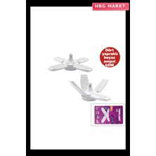 HBG Markt 1+4 Kollu Yapraklı Pervane Modeli Papatya Beyaz LED Lamba 40W E27