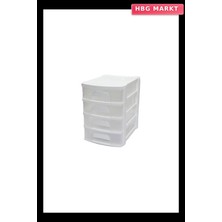 HBG Markt Tonton No:2 4 Katlı Çekmece 16.5X21.5X24CM Beyaz Veya Siyah