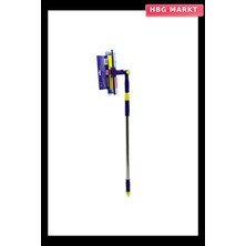 HBG Markt Star Q 2 Başlıklı Camsil Çekpas ve Mikrofiber Mop Uzayan Metal Saplı