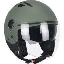 Cgm 116A Aır Açık Kask Yeşil Uzun Vizör+Güneş Vizörlü -L