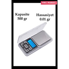 HBG Markt Dijital Hassas Elektronik Kuyumcu Cep Terazisi Tartı 500G 0.1g