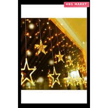 HBG Markt Kumandalı Yıldız Figürlü 12 Sarkıtlı 120 LED Uzaktan Kumandalı Dekor Işık M