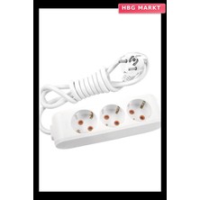 HBG Markt 3lü 5mt Uzatma Kablolu Grup Priz 9011 3305