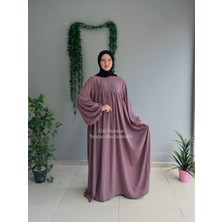 Yüsra Collection Menekşe Balon Kol Elbise