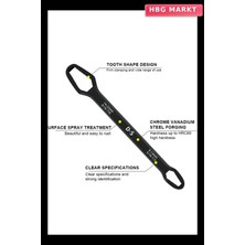 HBG Markt Universal Çift Kafalı Ayarlanabilir Anahtar 6-22MM Torx