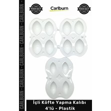 Carlburn Özel Üretim Gıda Uyumlu Menteşeli Pratik Şekillendirme Içli Köfte Yapma Kalıbı 4'lü Plastik