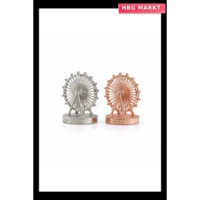HBG Markt Küçük Ain Dubai Metallic Dönen Dönme Dolap Biblo Dekoratif Süs Eşyası Krom-