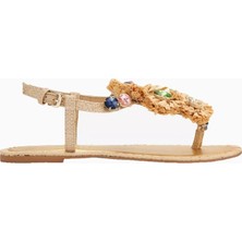 Kurt Geiger Revel Rafya Çiçek Detaylı Düz Kadın Sandalet
