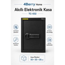 4Berry TC-032 Akıllı Elektronik Kasa – Dijital Şifreli Güvenlik Kasası, Acil Durum Anahtarlı