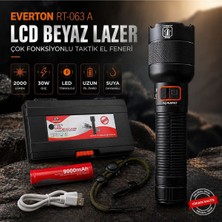 RT-063A LED Zoomlu El Feneri Seti – 18650 9000MAH Şarjlı Pil – Sert Taşıma Kutulu