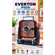 RT-950 Şarjlı 8 Inç Fan Bluetooth Hoparlör Fm/am/sw Radyo Solar Panelli LED Işıklı Usb/tf Kart Destekli Kamp Fanı