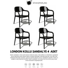 Moontime Alaçatı London Kollu Lüx Cafe & Restaurant Sandalyesi 4 Lü