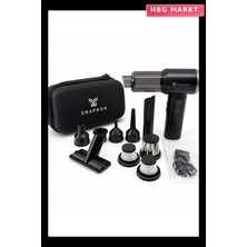 HBG Markt Oto Araç - 2ın1 Şarjlı 80W - 12000PA 9 Başlık - 3 Filtre El Tipi Basınçlı Hava Üfleme - Araç Süpürge Makinesi Taşıma Çantalı SNV-3002 (5647)