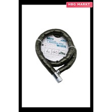 HBG Markt Tüp Anahtarlı Metal Kafa Çelik Motor Bisiklet Kilidi Siyah Kılıf 22MMX100CM