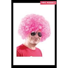 HBG Markt Açık Pembe Renk Kıvırcık Afro Bonus Peruk (5647)