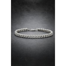 Bereka Jewelry 925 Ayar Gümüş Geometrik Chevron Bileklik - Arrowcrest
