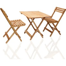 Moontime Alaçatı Katlanır Masa (60CMX70CM) Sandalye Takımı Kamp Balkon Piknik Seti