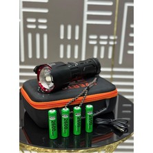 Everton RT-T709 60W 6000 Lümen Zoomlu Şarjlı El Feneri Seti – 4X2600 Mah Pil, USB Şarj, Taşıma Çantalı