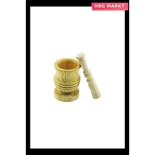 HBG Markt Büyük Boy Lüx Ahşap Havanda Sarımsak Dövecek Çap 8.3cm Derinlik 7cm Yüksekl