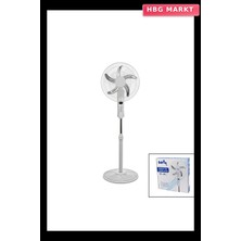 HBG Markt 18 Inç 45 cm Kumandalı Sanayi Tipi Ayaklı Vantilatör 5 Metal Pervane 3 Kade