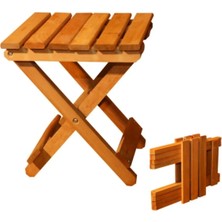 Moontime Alaçatı Ahşap Katlanır Tabure 1 Adet 30X36 cm