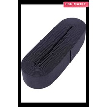 HBG Markt Siyah 4cm Paça Lastik Yassı Geniş 10MT (5647)