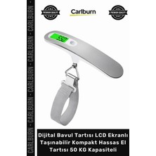 Carlburn Dijital Bavul Tartısı LCD Ekranlı Taşınabilir Kompakt Hassas El Tartısı 50 kg Kapasiteli