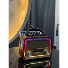 RT-730 USB Am-Sw-Fm Bluetooth Solarlı Ledli Fenerli Nostalji Radyo