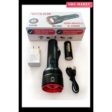 HBG Markt Wıson WS-5572 20W Uzun Menzilli Şarjlı Metal El Feneri (5647)