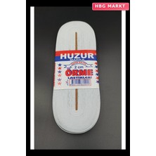 HBG Markt Beyaz 2 cm Paça Lastiği Yassı Geniş 10 Metre (5647)