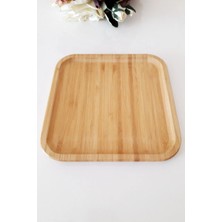 Moontime Alaçatı - Bambu Lüx 20 cm Kare Pasta Servis-Sunum