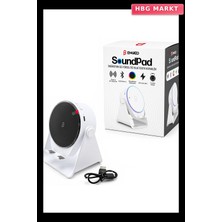 HBG Markt Soundpad 5ın1 - 5W - 2000MAH Temas Ile Ses Yükseltme - Telefon Stand - Usb-C Şarj Beyaz Indiksiyon Ses Yükseltici Bluetooth Hoparlör Speaker EKD-S11 (5647)