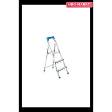 HBG Markt 2+1 Basamaklı Metal Merdiven, 60 cm Yükseklik, 120 kg Kapasite