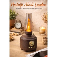 Everton RT-765 USB Am-Sw-Fm Bluetooth Gaz Lambası Görünümlü Ahşap Nostalji Radyo