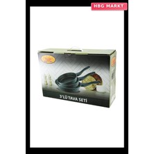 HBG Markt Nur Işıklar Metal 3 Parça Döküm Tava Seti 20-24-28CM
