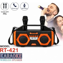 Everton RT-421 Karaoke Hoparlör Çift Mikrofonlu Bluetooth Kablosuz Speaker
