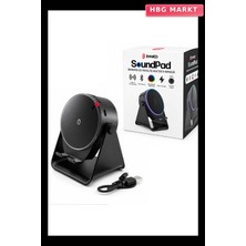 HBG Markt Soundpad 5ın1 - 5W - 2000MAH Temas Ile Ses Yükseltme - Telefon Stand - Usb-C Şarj Siyah Indiksiyon Ses Yükseltici Bluetooth Hoparlör Speaker EKD-S10 (5647)