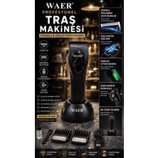 Waer Professional Standlı Şarjlı Saç Sakal Tıraş Makinesi 9000 Rpm 2600MAH LED Göstergeli Profesyonel Berber Makinesi