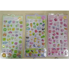 BNG STR 3D Kabarık Pofuduk Çıkartma Sticker Seti Defter Telefon Süsü (3 Farklı Tema)