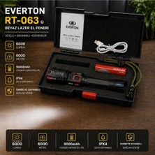 063B LED Zoomlu Metal El Feneri Seti – 18650 9000MAH Şarjlı Pil – Sert Taşıma Kutulu (Profesyonel Seri)