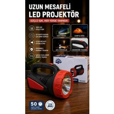 GK2222 Şarjlı LED El Projektörü 10W Uzun Mesafe El Feneri 50 Saat Çalışma Süresi Kamp Av Acil Durum Işığı