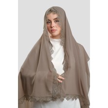 Hürrem Bone Vizon Namaz Başörtüsü Şal Şifon Güpürlü 202106_10
