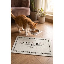 GOBYPET Tekli Dekoratif Kedi Ve Küçük Irk Köpekler İçin Mama Veya Su Kabı Paspas Hediyeli