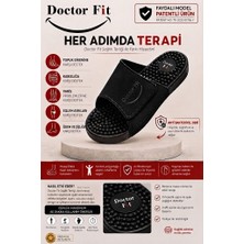 Doctor Fit Refleksoloji Rahatlatıcı,akapunktur Masaj Terliği Antibakteriyel Deri Siyah 39 Numara Unisex
