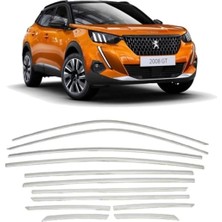 Moontime Alaçatı Plus Oto Aksesuar Peugeot 2008 2020 Sonrası 12 Parça Paslanmaz Krom Cam Çerçeve Çıtası Seti
