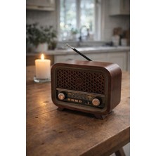 Everton RT-736 USB Am-Sw-Fm Bluetooth Tamamen Ahşap Nostalji Radyo