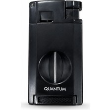 Quantum Çift Torch Pürmüz Siyah V Kesicili Metal Puro Çakmağı TR9981