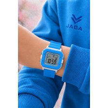 Jaga Unisex Dijital Çocuk Kol Saati 50 mt Su Geçirmez Spor Silikon Kordonlu Alarm-Kronometreli Jg.2