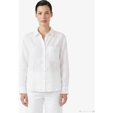 Nautica Kadın Beyaz Regular Fit Keten Gömlek 65W302T.1BW