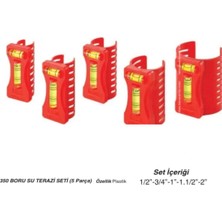 Kapro 5'li Boru Su Terazisi Seti 1/2 3/4 1 1.1/4 1.1/2 2 Inç Plastik Tesisatçı Su Terazisi Ölçüm Seti
